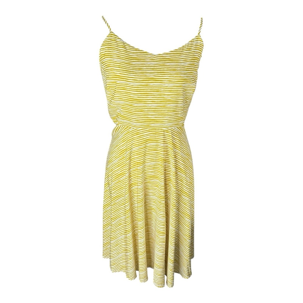 Old Navy Women's LIGHT GREEN STRIPE Flare DRESS SMOCKED BACK Size XL